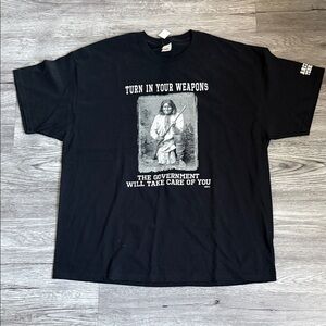 Gildan Black Graphic Tee with Statement Design